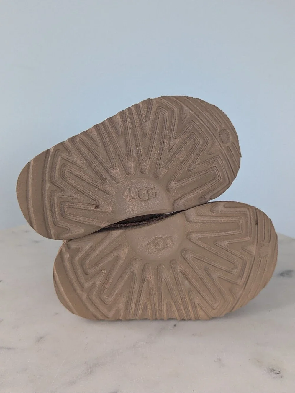 UGG Baby Neumel EZ Fit Chestnut Brown Suede Logo Winter Boots